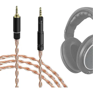 Geekria Apollo 5N Kupfer-Silber gemischtes Audiokabel kompatibel mit Sennheiser HD-599 579 569 559 558 HD-560 S, 2,5 mm symmetrisches Ersatz-Kopfhörerkabel für Audiophil, HiFi Headset (120 cm)
