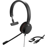 JABRA Evolve 20 Mono Headset USB-C/A, Kabelgebunden, Schwarz