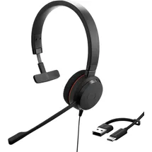 JABRA Evolve 20 Mono Headset USB-C/A, Kabelgebunden, Schwarz
