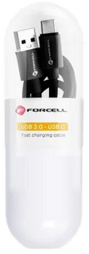 Forcell FORCELL Kabel USB auf Typ C 3.0 QC3.0 3A C398 Smartphone-Kabel, (100 cm) schwarz