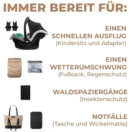 Kinderkraft 3 In 1 PRIME 2 Mink Pro Kinderwagen - Sandrose Beige - One Size