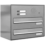 AL Briefkastensysteme Durchwurfbriefkasten Edelstahl Silber
