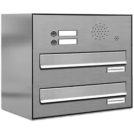 AL Briefkastensysteme Durchwurfbriefkasten Edelstahl Silber