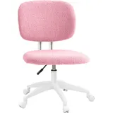 Vinsetto Bürostuhl, Ergonomischer Schreibtischstuhl, Höhenverstellbarer Computerstuhl ohne Armlehne, Drehstuhl für Arbeitszimmer, Samt, Rosa - Rosa