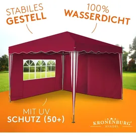 Kronenburg Handel Kronenburg Faltpavillon 3 x 3 m inkl. 2 Seitenteile Rot