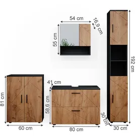 Vicco Irma 4-tlg. Eiche/Anthrazit