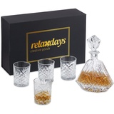 Relaxdays Whisky Set, 5-teilig, Glas