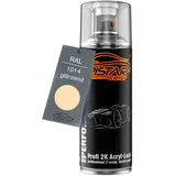 TRISTARcolor RAL 1014 Elfenbein glänzend 2K Acryl Spraydose Sprühdose Spritzlack Sprühlack 400 ml schnelltrocknend