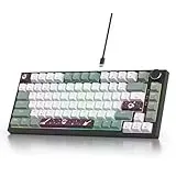 SOLIDEE Verkabelte Mechanische Gaming Tastatur 75 Prozent,hot-swap-fähige Mechanische Tastatur mit Gasket Struktur,RGB Hintergrundbeleuchtung,82 Tasten TKL Tastatur mit Drehknopf(82 Misty)
