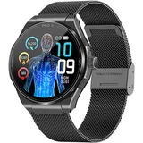 knauermann PRO 3 2024 BT 14-24 mm Edelstahlgehäuse Schwarz Milanaiseband Schwarz M/L