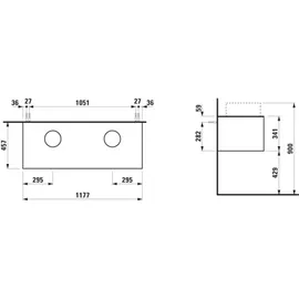 Laufen SONAR Schubladenelement, 1 Schublade, passend zu Waschtisch-Schalen 812340, 812341, 812342, 812343, Ausschnitt links/rechts, Gold