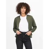 Only Sweatjacke "ONLJOYCE L/S BOMBER SWT NOOS", Damen, Gr. L, kalamata, Sweatware;Steppware, Obermaterial: 100% Polyester, regular fit hüftlang, Rundhals, Rippbündchen, Sweatjacken Sweatjacke, Polyester, regular fit