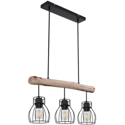 Hängeleuchte, Käfig Design, Holz, L 60 cm