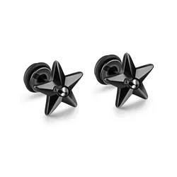 Firetti Paar Ohrstecker »Schmuck Geschenk Ohrschmuck Fake Plug Star« Firetti schwarz-edelstahlfarben