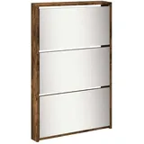 vidaXL Schuhschrank mit Spiegel 63 x 169,5 x 17 cm 5 Fächer räuchereiche / braun