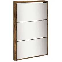 vidaXL Schuhschrank mit Spiegel 63 x 169,5 x 17 cm 5 Fächer räuchereiche / braun