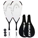 Head Nano Ti 115 Pro Squashschläger Twin Set, inkl. Schutzhüllen und 3 Squashbällen