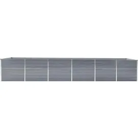 vidaXL Garten-Hochbeet verzinkter Stahl rechteckig 480 x 80 x 77 cm Grau 
