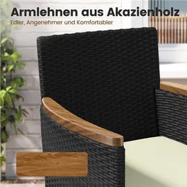 Yaheetech Rattan Set 5-tlg. Schwarz/Beige