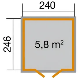 Weka Schwedenhaus 348/349 2,46 x 2,4 m schwedenrot