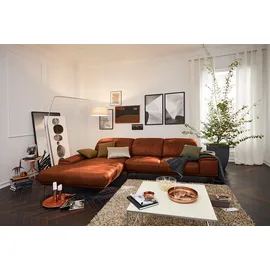 Musterring Wohnlandschaft MUSTERRING "MR 2490 Ecksofa mit erstklassigem Sitzkomfort, Long-Life-Leder", braun (cognac, b), B:342cm T:207cm, Sofas, Wohnlandschaft, Bronze-Fuß Sitzhöhe 46cm, wahlweise mit Funktionen, Maße 342 x 207 cm