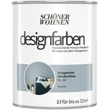 SCHÖNER WOHNEN-Farbe Wandfarbe Designfarbe  (Entspanntes Nordischblau, 1 l, Matt, Konservierungsmittelfrei)