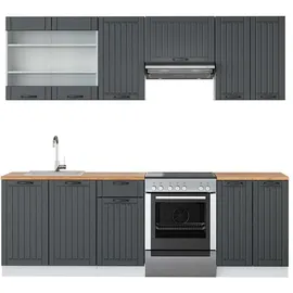 Vicco Küchenzeile Fame-Line 240 cm Eiche weiß