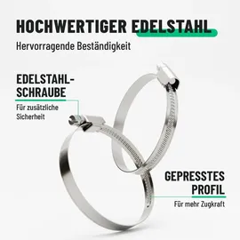 greate 10er Pack Schlauchschellen Edelstahl 50-70 mm einstellbar rostfrei