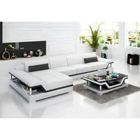 Xlmoebel Ecksofa Moderne Ecksofa Wohnlandschaft aus Leder in L-Form mit Polsterung, Hergestellt in Europa weiß