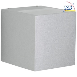 Albert LED Außenwand-Strahler Typ Nr. 2417, Up/Down, breit/breit, Eckig, IP44, 230V, 13.4W 3000K 1200lm, Glas, Silber ALB-692417
