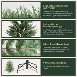 salcar Künstlicher Weihnachtsbaum 180 cm Zartgrüne Spitzen Für Weihnachten