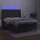 vidaXL Boxspringbett mit Matratze & LED Dunkelgrau 140x200 cm Samt