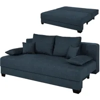 Boxspringsofa - denim - Dauerschläfer mit Staukasten