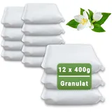 12 x 400 Gramm (4E) Luftentfeuchter Nachfüllpack Vliesbeutel XXL Box Granulat Nachfüllen Raumentfeuchter (Jasmin-Duft)