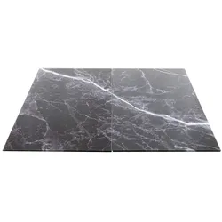 Haushalt International 2er Set Glasschneideplatte Herdabdeckplatten in Marmor schwarz Optik