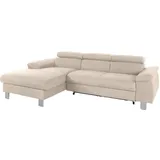 Cotta Ecksofa Komaris, Ecksofa, wahlweise mit RGB-LED-Beleuchtung und Bettfunktion/Bettkasten, beige