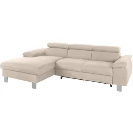 Cotta Ecksofa Komaris, Ecksofa, wahlweise mit RGB-LED-Beleuchtung und Bettfunktion/Bettkasten, beige