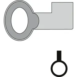 Schlüsselrohling, oval, Messing neusilber