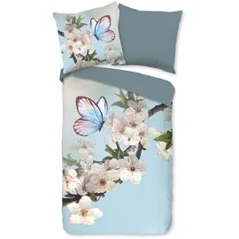 Good Morning Mayla Blume Blau 200 x 200 cm + 2 x 80 x 80 cm