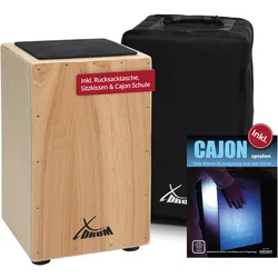 XDrum Cajon Primero Natur inkl. Cajonschule und Tasche