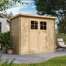 TIMBELA Gartenhaus M310F 1,42 x 2,39 m Natur