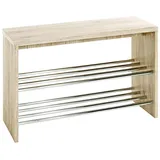 Haku-Möbel HAKU Möbel Bank, eiche San Remo-chrom, 81 x 30 x 55