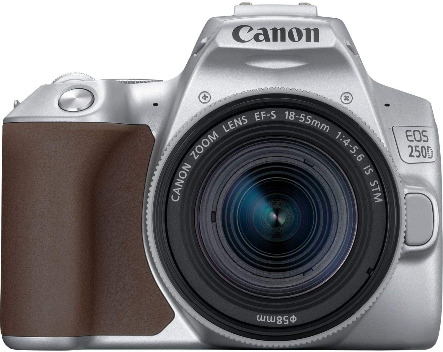 Canon EOS 250D Digitalkamera - mit Objektiv EF-S 18-55mm F4-5.6 IS STM (24, 1 Megapixel, 7, 7 cm (3 Zoll) Vari-Angle Display, APS-C-Sensor, 4K, Full-HD, DIGIC 8, WLAN, Bluetooth), silber