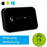 CS Global 4G LTE WLAN Router - Mobiler WLAN Router - Weltweite Verbindung - Wireless Wifi - Funktioniert mit Sim-Karte - 4G Router - bis zu 15Geräte - Schwarz