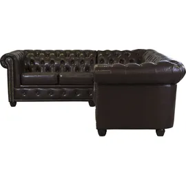 Home Affaire Chesterfield-Sofa »Rysum L-Form«, Chesterfield-Optik, gleichschenklig braun