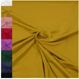 MAGAM-Stoffe Stoff "Elias", Sweatstoff innen angeraut weich uni einfarbig ÖKO-TEX Meterware 50cm gelb