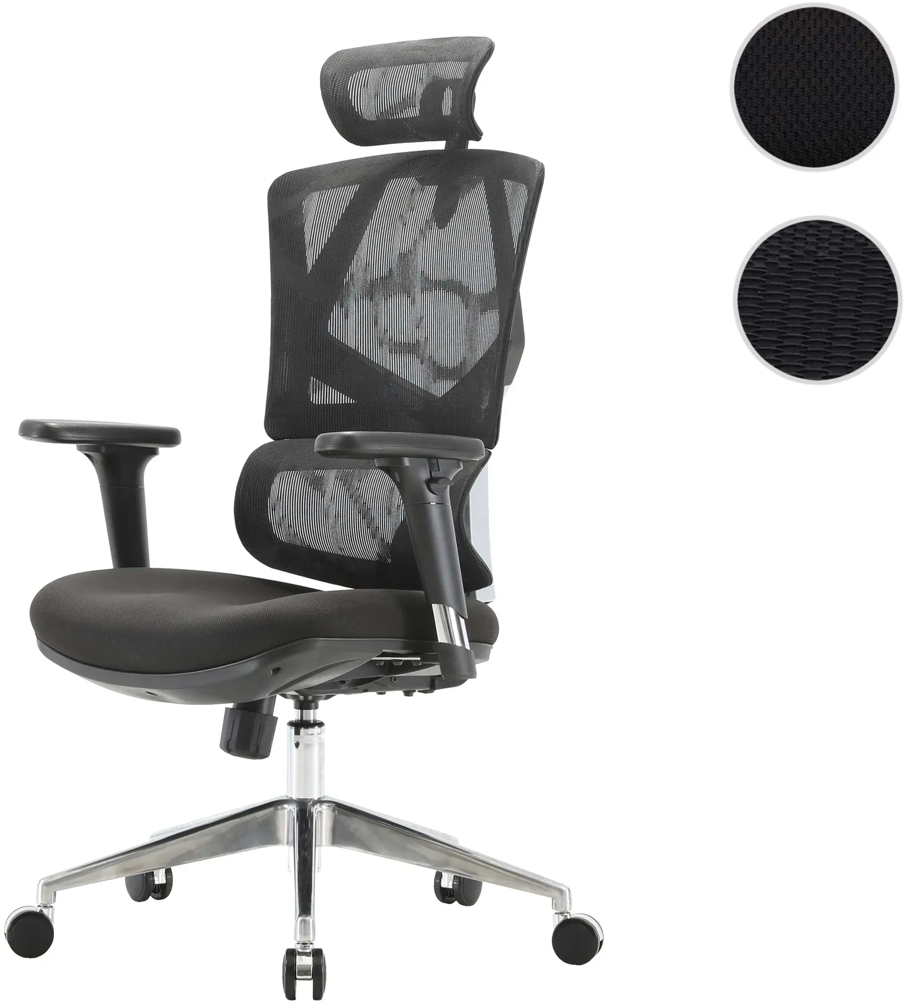 SIHOO Bürostuhl Schreibtischstuhl ergonomisch, Lordosenstütze hohe Rückenlehne 3D-Armlehnen ~ Mesh schwarz