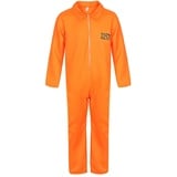 Jutrisujo Orange Gefangener Kostüm Overall Herren Damen Gefangenenkostüm Halloween Cosplay Geflüchteter S - S