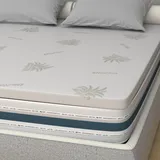 MiaSuite i sogni italiani Topper aus Memory Foam 80x190 - Höhe 3 cm, Abziehbar, Bezug Aloe Vera, Medizinprodukt