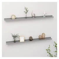 vidaXL Wandregal 115 x 9 x 3 cm Grau